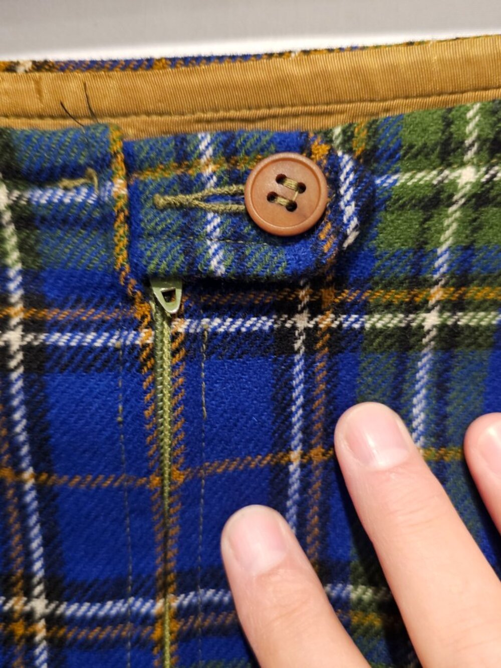 Vintage Pendleton Women's Wool Skirt Suit Size 12 Blue Green Tartan Plaid - Picture 10 of 14